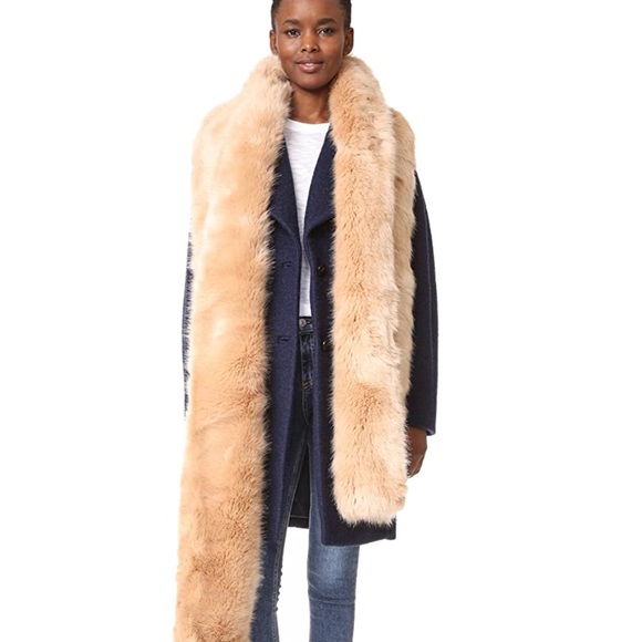 NWT CARVEN faux fur long stole LUXE!